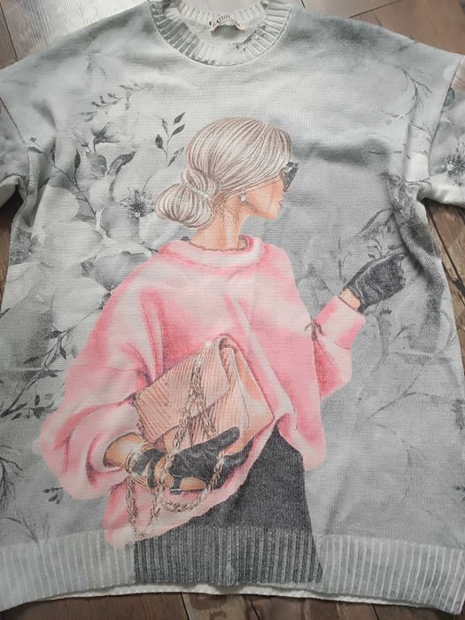 Przepiękny sweter damski M