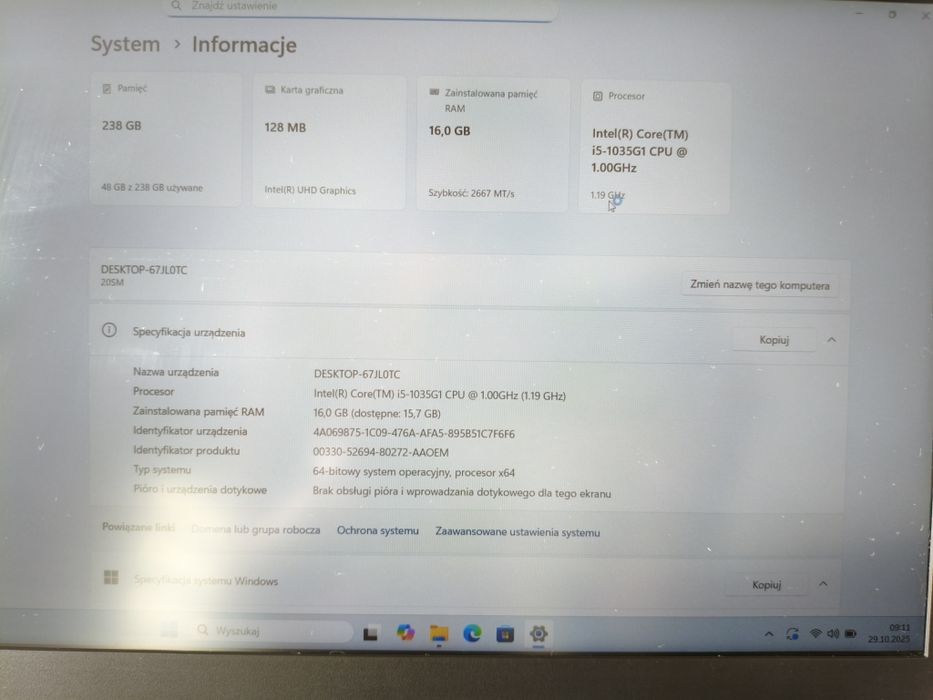 Laptop Lenovo ThinkBook i5-1035G1 16GB ram SSD m2 bardzo ładny
