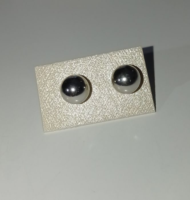 Nowe kolczyki srebrne kulki ze stali nierdzewnej wkrętki