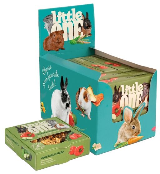 Pizza warzywna - pyszny przysmak dla gryzoni i królików Little One 55g