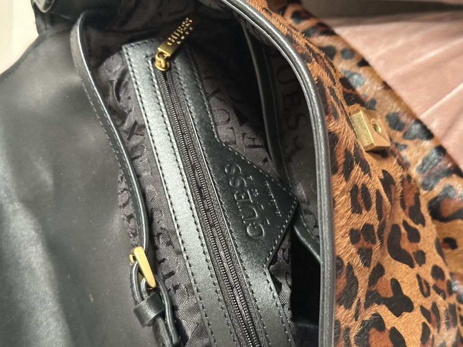 Torebka guess luxe panterka zloty lancuch