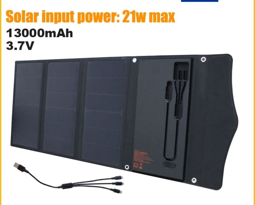 Painel Solar Dobrável com Bateria 13000mah