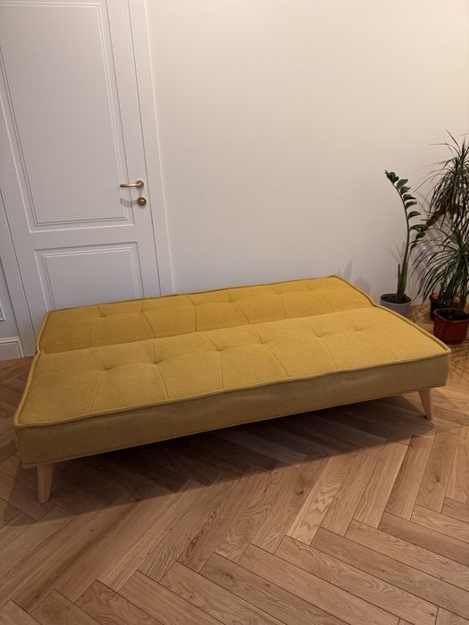 Диван розкладний інтерʼєрний жовтий 180 см