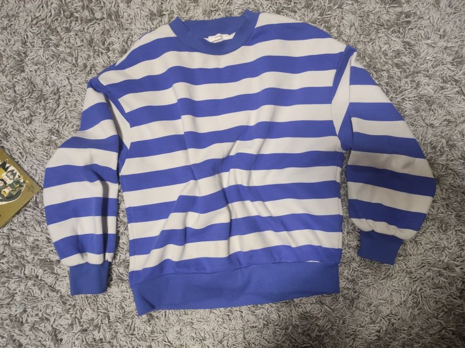 Gruba bawełniana bluza RESERVED paski oversize r. S