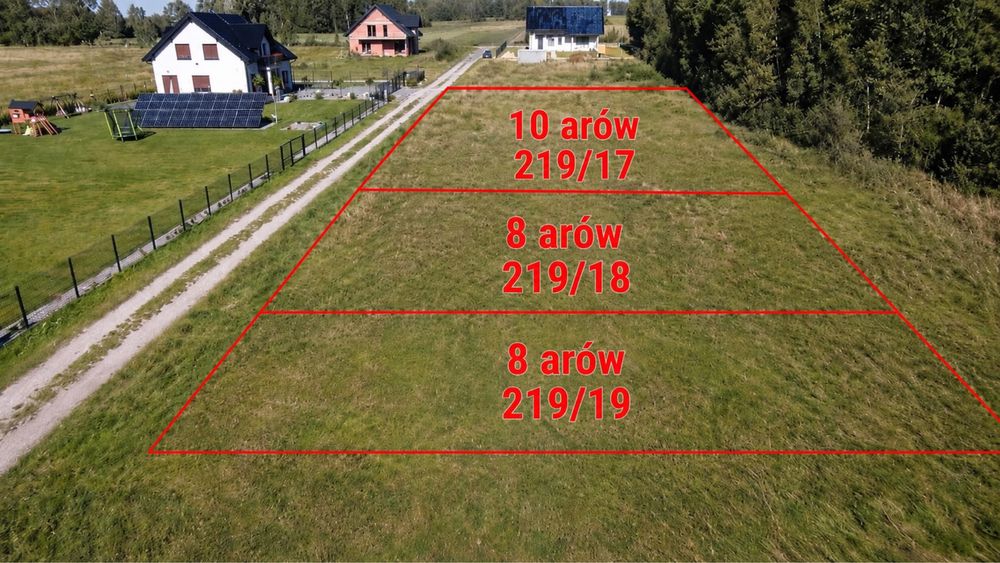 Sprzedam 3 działki budowlane ok 10 arów i dwie po 8 arów