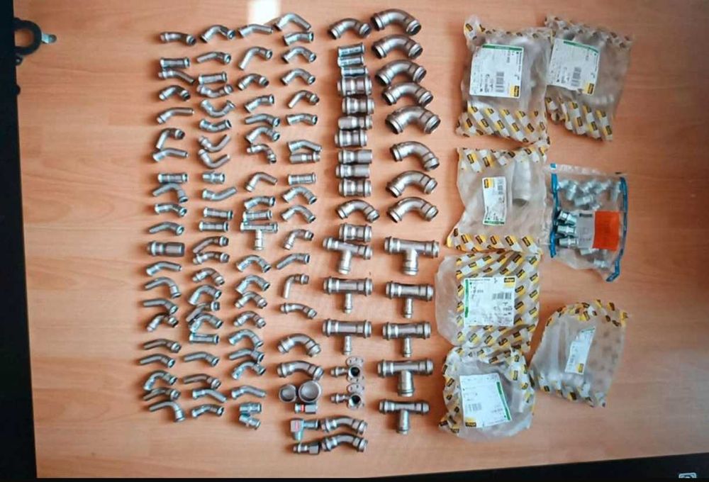 Viega Kolanka Kształtki Trójniki Stalowe 170 sztuk