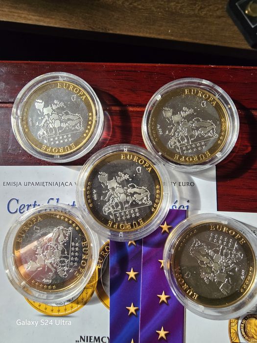 Medale wspólna waluta euro.srebro