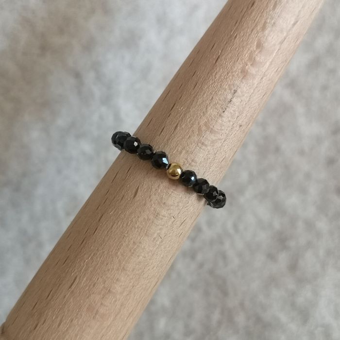 Pierścionek kamienie naturalne Turmalin czarny