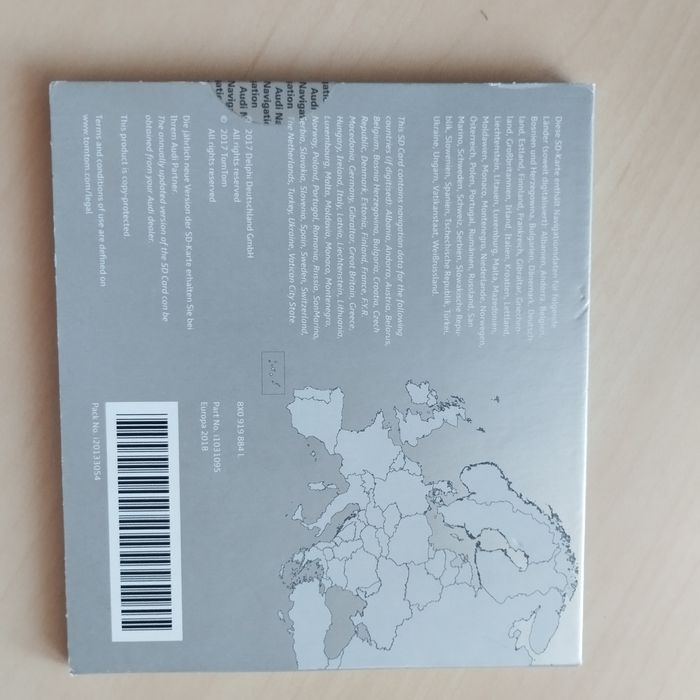 Cartão AUDI GPS/ Digital road map Europe (RMC)