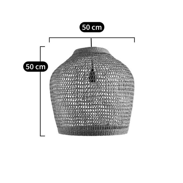 Abajur de teto, em verga, diâmetro de 50 cm