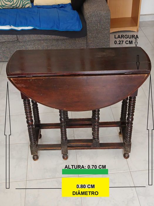 Antique drop-leaf table over one hundred years old