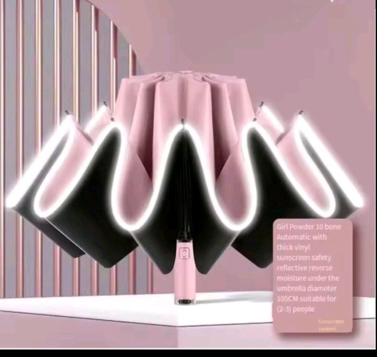Автоматична парасоля, реверсивна, світло відбивна, з фонариком Xiaomi