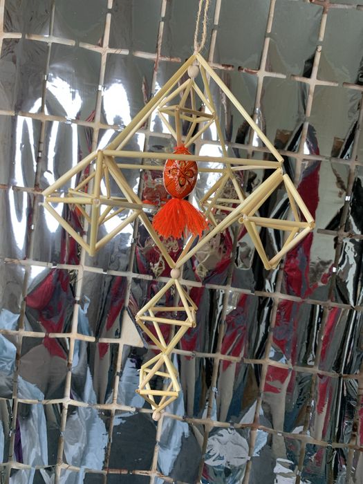 Подарунки великдень соломка великодній набір павук соломяна зірка