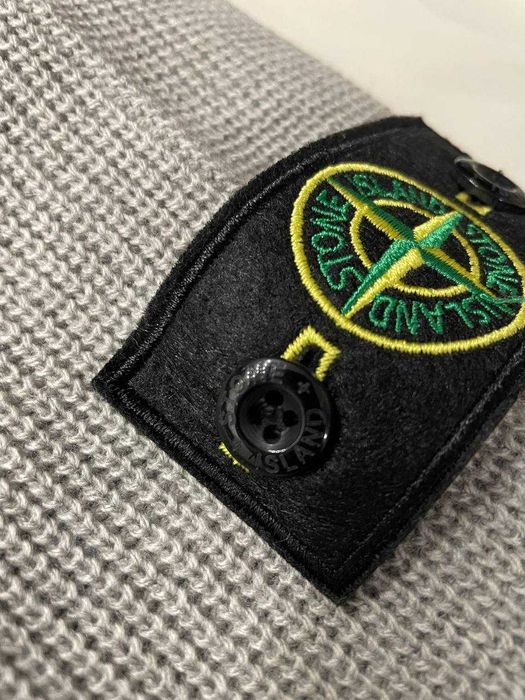 Кофта Stone Island Grey + патч Новий светр Халф зіп