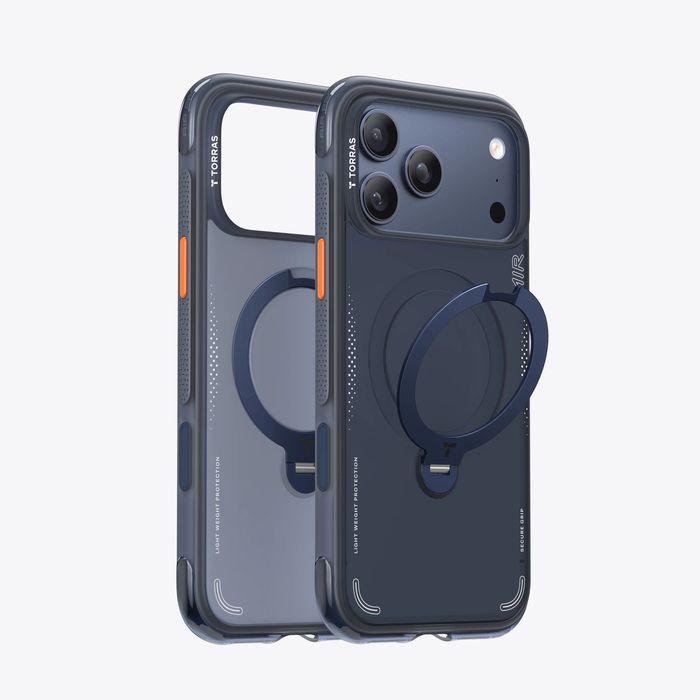 Torras Ostand Q3 Air Case Etui - iPhone 17 Pro Max z MagSafe (Deep Blue)