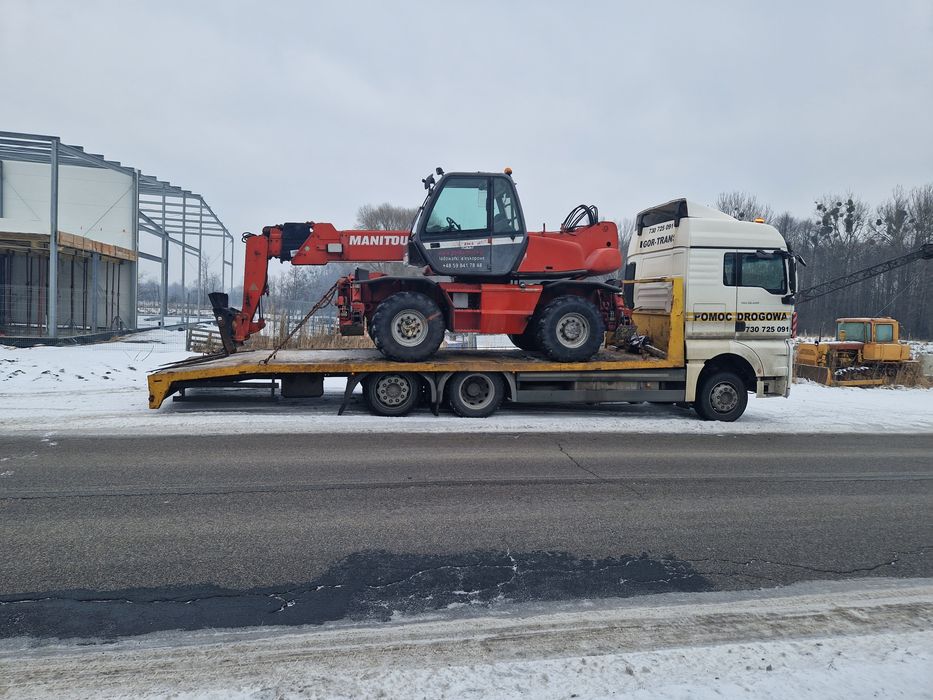Pomoc drogowa  transport  maszyn  budowlanych  do 16 Ton holowanie tir