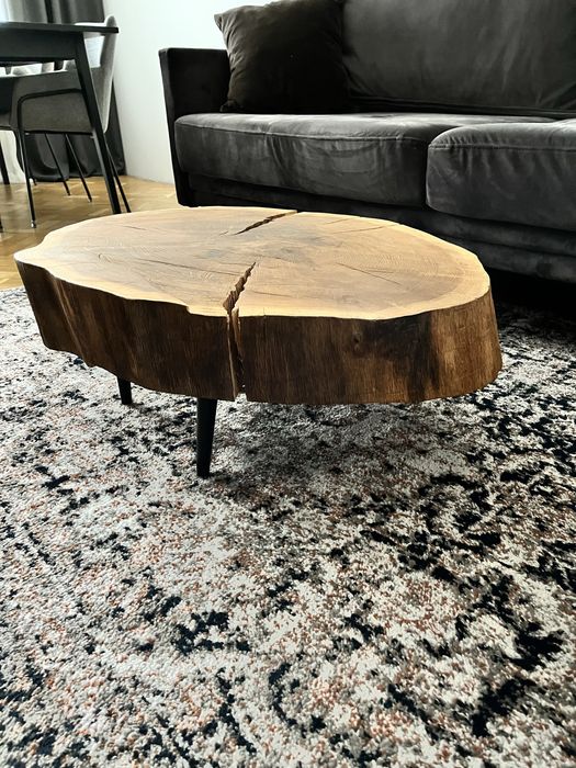 Stolik kawowy z pnia dębu stolik drewniany