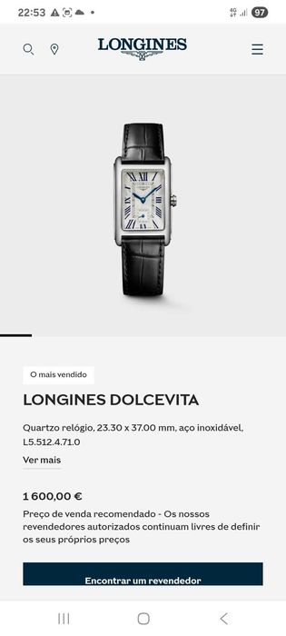 Relógio  longiness modelo rodolphe