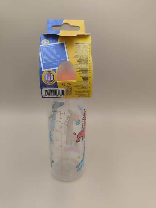 Butelka ze smoczkiem Nûby 240 ml żyrafa 0+