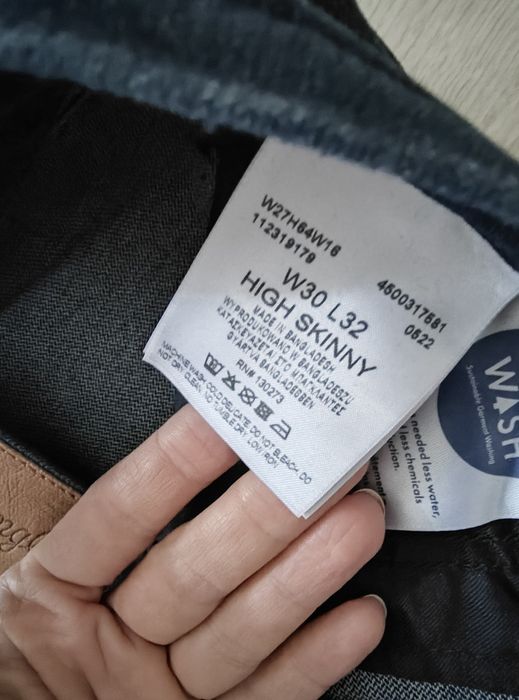 Jeansy Wrangler high skinny W30 L32