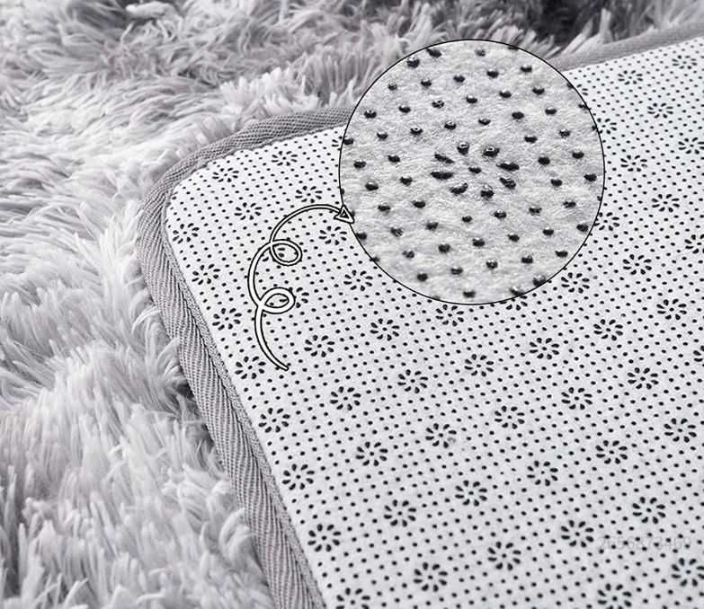 Dywan miękki puszysty Shaggy długi włos 170/120 cm srebrny szary