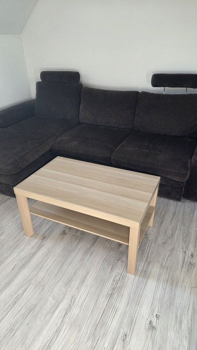 Brązowy narożnik kanapa wersalka z funkcją spania i dwoma schowkami