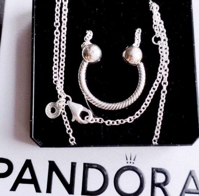 Naszyjnik łańcuszek  Pandora moments półkoło na charms 925 srebro nowy
