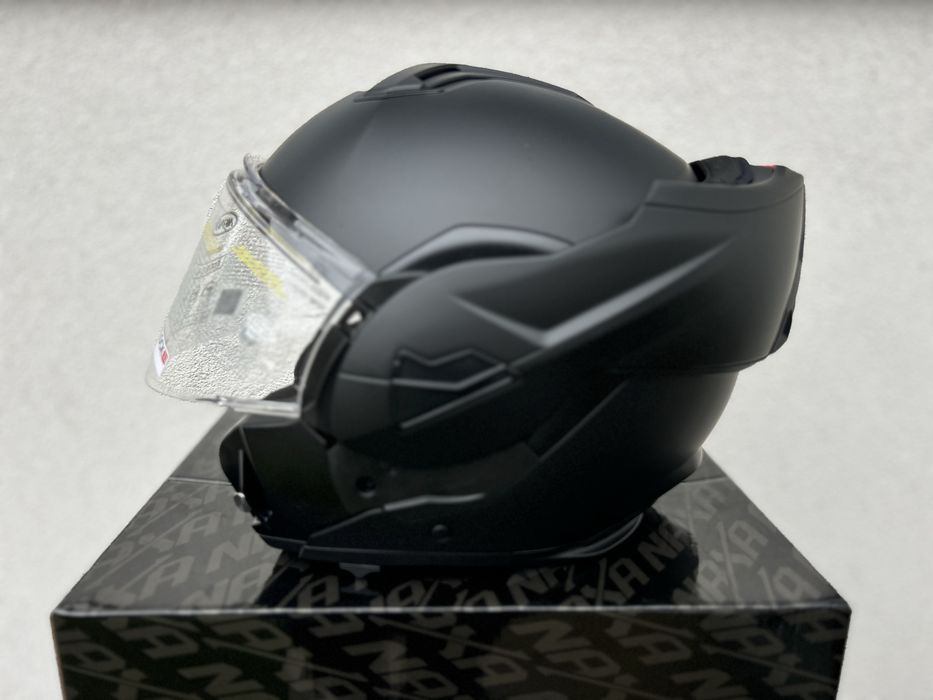 Kask motocyklowy modulowy NAXA rozmiar XL 61-62cm, czarny, Szczekowy!