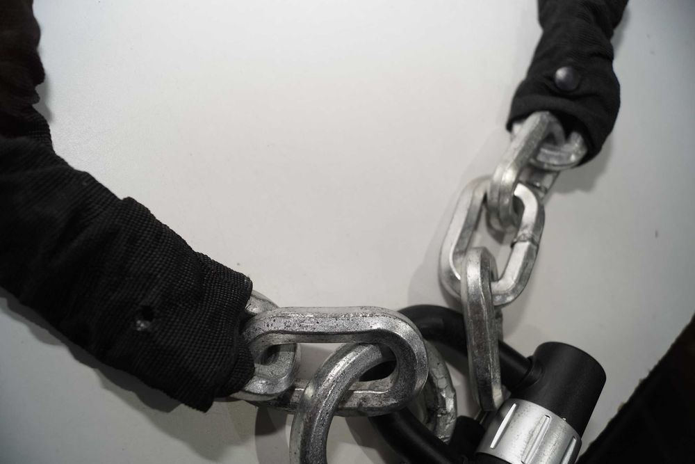 1753 Blokada rowerowa motocyklowa kłódka gruby łańcuch do hulajnogi