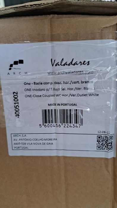 Sanita compacta NOVA Valadares ONE - SEM TANQUE