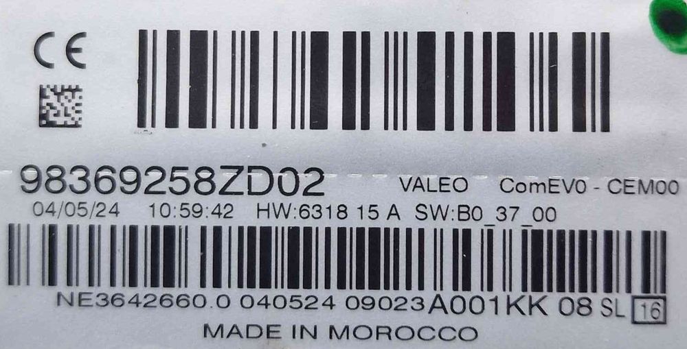 Conjunto / Manetes de Luzes e Limpa Vidros 98369258ZD02 - PEUGEOT 2008 II