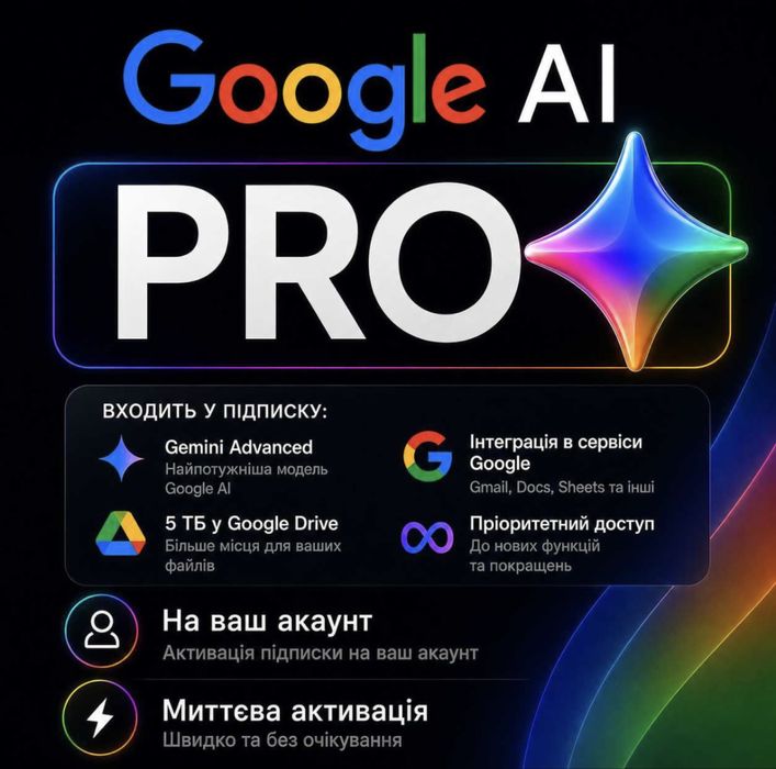 GOOGLE AI PRO на 18мес.