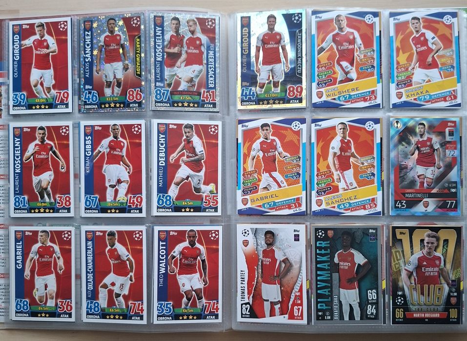 Karty piłkarskie Arsenal Londyn panini topps match attax fifa 365