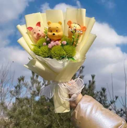 Bouquet de flores artificiais do urso poh/ da disney NOVO ENVIO GRÁTIS