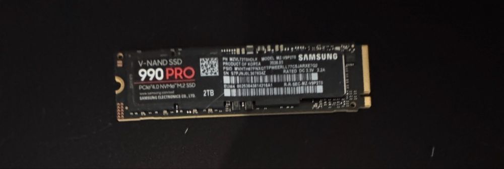 Samsung 990 PRO 2TB NVMe M.2 SSD PCIe 4.0 (7450 MB/s) - PS5 / PC - 100% Saúde