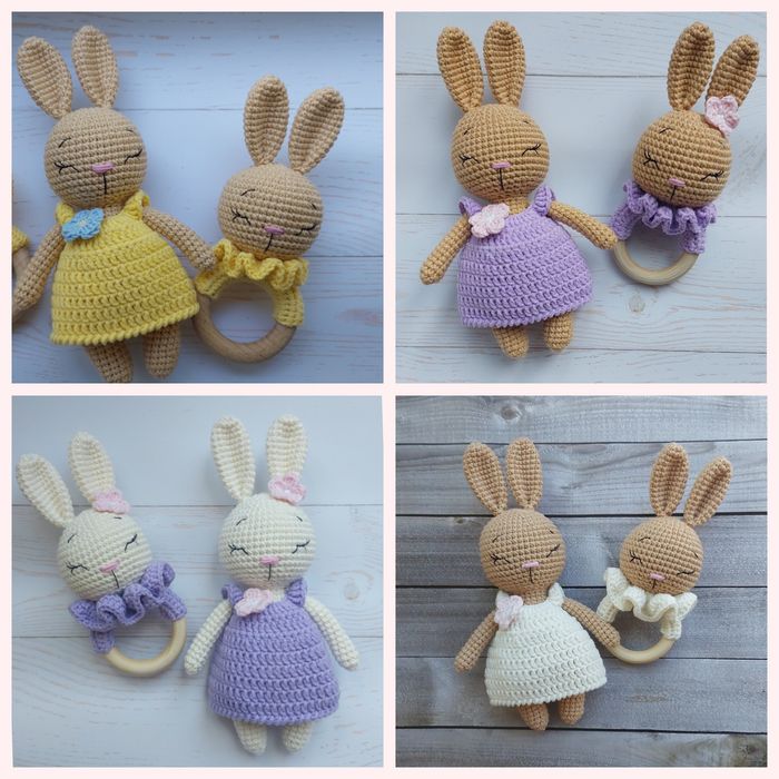 Зайка набір комплект амігурумі ручна работа подарунок для немовлят бр