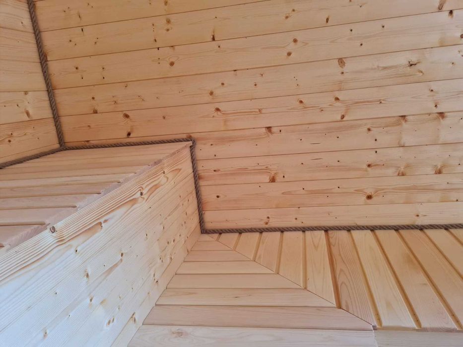 Sauna 2x4 z piecem elektrycznym lub tradycyjnym od ręki
