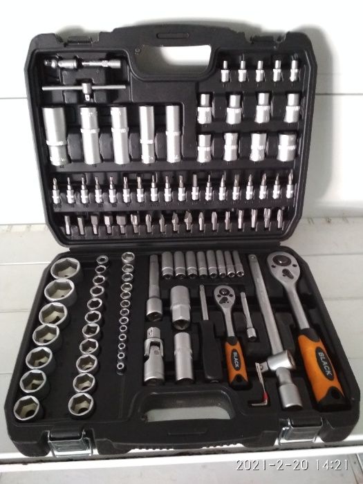 Польский набор инструментов BLАCK на 108 единиц.Качество.Метал защёлки