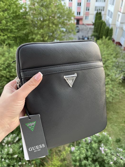 Чоловіча сумка від бренду Guess Certosa saffiano, оригінал