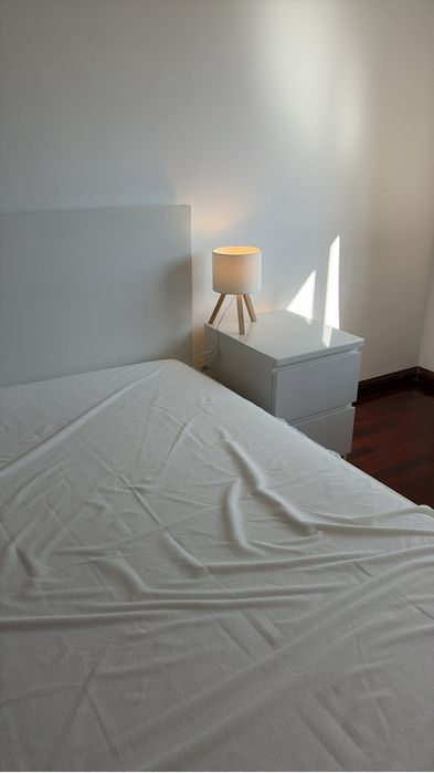IKEA MALM Cómoda c/2 gavetas, branco, 40x55 cm com Tampo de vidro, branco, 40x48 cm