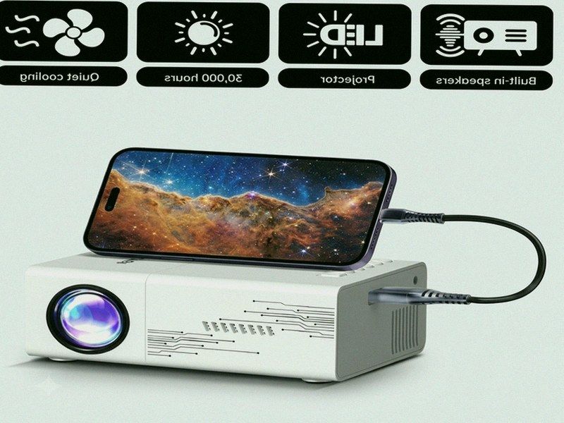 Mini Projetor LED com Altifalante — Filmes, Séries e Apresentações