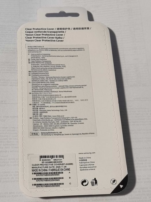 Etui SAMSUNG Clear Protective Cover Galaxy S21+ EF-GG996CBEGWW Czarny
