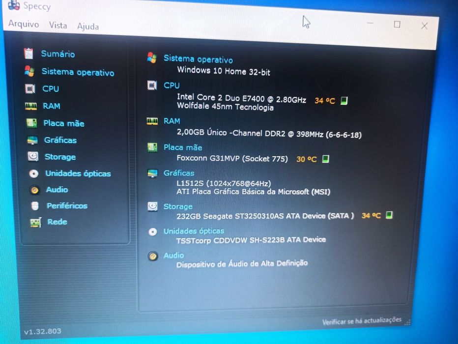 PC dual Core com monitor 15