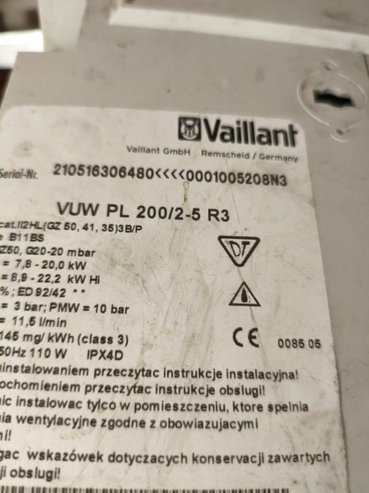 Vaillant wuv 200-240-280-242 Atmo/Turbo na części