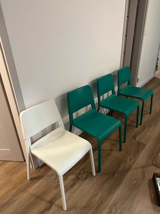 IKEA TEODORES krzesło krzesła, wiele sztuk zielone / białe