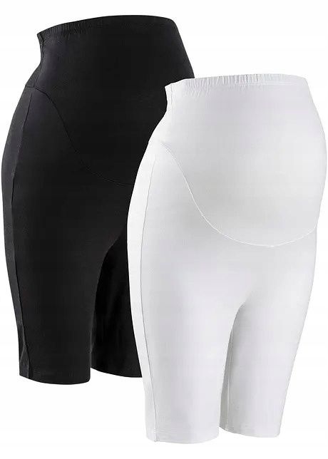 B.P.C 2-pak legginsy krótkie kolarki ciążowe bawełna organiczna 36/38.