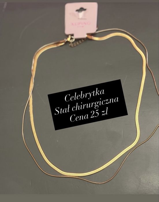 Celebrytka łancuszek stal chirurgiczna nowa