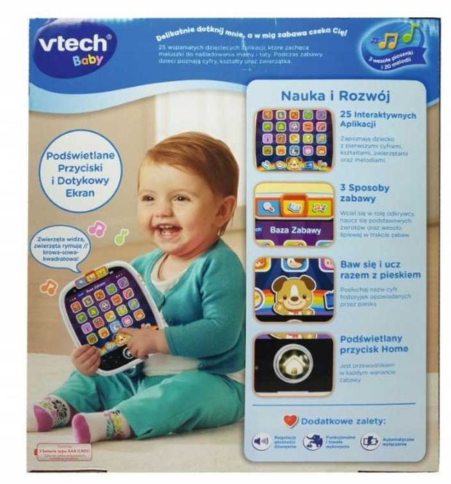 Vtech Tablet Baza Zabawy Zabawka Interaktywna Dźwięk Edukacyjna *NOWE*