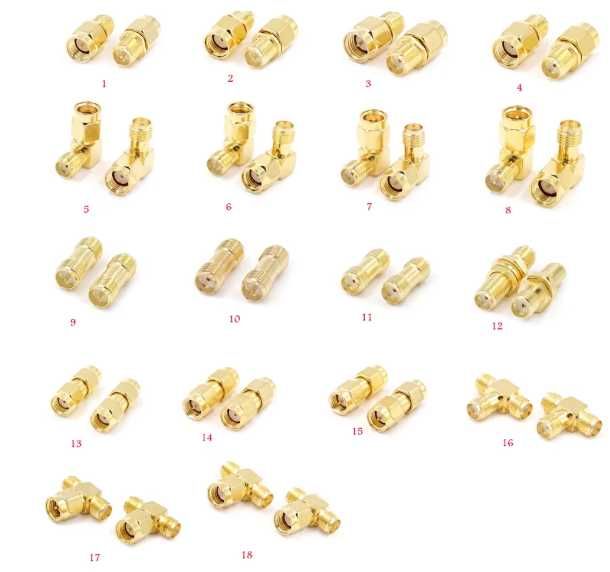 Набір перехідників SMA - RP-SMA 18шт.
