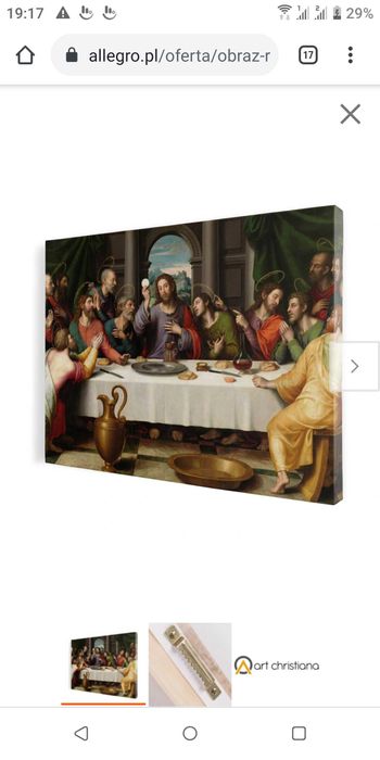 Obraz Ostatnia Wieczerza na płótnie ok 70/100